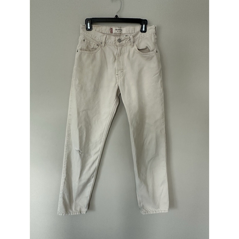 Vintage 2003 Levi's 550 Men's 30x32 Cream Relaxed Fit Jeans
